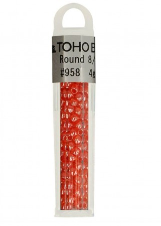 Toho Glass Perler 8/0 #0958 - Orange/rød