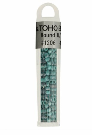 Toho Glass Perler 8/0 4g #1206 - grønnblå